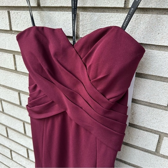 NWT Bill Levkoff Bridesmaid Dress 1619 Wine Burgundy Cherry Red - Picture 10 of 15